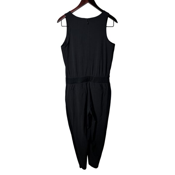Athleta Black sleeveless jumpsuit outdoors casual stretch comfort size 6P - Picture 2 of 11